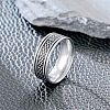 201 Stainless Steel Scale Pattern Finger Rings for Men FS-WGDD078-02-3