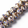 Handmade Gold Sand Lampwork Beads Strands LAMP-T017-05G-1
