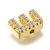 Rack Plating Brass Micro Pave Clear Cubic Zirconia Beads KK-G500-30G-E-2