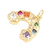 1Pc Brass Micro Pave Cubic Zirconia Pendants KK-YW0003-90-2