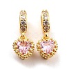 Brass Micro Pave Cubic Zirconia European Dangle Charms KK-A156-03G-RS-3