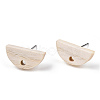 Ash Wood Stud Earring Findings EJEW-N017-011N-2