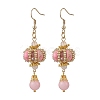 Lantern 304 Stainless Steel Synthetic Imperial Jasper Dangle Earrings EJEW-MZ00609-02-1
