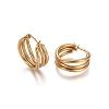 304 Stainless Steel Geometric Hoop Earrings STAS-D171-28G-3