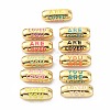 Eco-Friendly Brass Enamel Beads KK-C220-06G-1