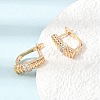 Brass Micro Pave Cubic Zirconia Hoop Earrings KK-CBACA55-08G-4