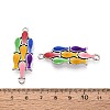 Alloy Enamel Connector Charms TIBE-N016-09AS-04-3