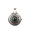Alloy & Glass Hollow Flat Round Cage Pendant Necklaces for Diffuser Ball FS-WGCD084-01-5