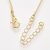 Brass Square Snake Chain Necklace Making MAK-T006-10A-G-2