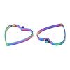 304 Stainless Steel Open Back Bezel Heart Pendants STAS-Z040-03RC-2