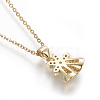 Brass Micro Pave Cubic Zirconia Pendant Necklaces NJEW-I230-23-4
