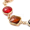Colorful Glass Link Chain Bracelets BJEW-B075-03-2