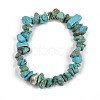 Unisex Chip Synthetic Turquoise(Dyed) Beaded Stretch Bracelets BJEW-S143-05-2