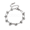667 Stainless Steel(Grade 201 Equivalent) Paperclip Chain Bracelets for Women BJEW-P347-03P-4