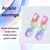 5 Pairs 5 Colors Acrylic Cable Chains Dangle Stud Earrings EJEW-AN0004-06-3