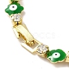 Rack Plating Iron Clover & Square Link Chains Bracelet BJEW-I300-08G-3