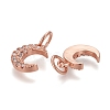 Brass Micro Pave Clear Cubic Zirconia Charms ZIRC-Z005-01B-2