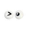 White and Black Flat Round Cartoon Resin Cabochons LS-CRES-Q009-01J-1