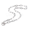 Non-Tarnish 304 Stainless Steel Paperclip Chain Necklaces NJEW-O124-01P-2