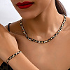 Alloy Leopard Print Snake Chain Necklaces & Bracelets Sets FS-WGE503A-01-2
