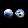 Floral Printed Porcelain Beads PORC-Q199-12mm-19-4