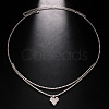 Alloy Full Crystal Rhinestone Heart Charm Double Layer Waist Chain WG7517E-04-2