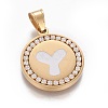 304 Stainless Steel Enamel Pendants STAS-E439-90Y-G-1
