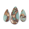 Assembled Synthetic Bronzite and Aqua Terra Jasper Pendants X-G-S328-003I-1