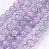 Spray Painted Crackle Glass Beads Strands CCG-Q002-10mm-02-1