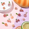 1Pc Natural Agate Pomegranate/Fu Melon Charms with Leaf G-YW0002-67-5