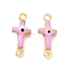 Brass Enamel Connector Charms KK-J302-08G-3