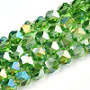 Electroplate Transparent Glass Beads Strands X-EGLA-T019-06D-1