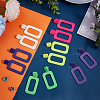 6 Pairs 6 Style Hollow Out Rectangle Acrylic Dangle Stud Earrings EJEW-AN0001-59-7
