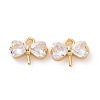 Brass Micro Pave Ckear Cubic Zirconia Charms ZIRC-F133-02G-2