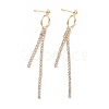 Brass Cubic Zirconia Tassels Stud Earring Findings X-KK-S350-050G-2