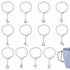 12 Constellation Alloy Rhinestone Cup Handle Pendant Decoration HJEW-AB00383-1