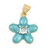 Brass Micro Pave Clear Cubic Zirconia Pendants KK-C170-26G-07-1