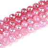 Anti-Tarnish Electroplate Glass Beads Strands GLAA-N064-8mm-07-1