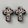Halloween Cross Silicone Beads SIL-WH0025-01A-1