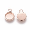 201 Stainless Steel Pendant Cabochon Settings STAS-F191-14RG-A-1