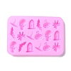 Halloween Theme Tombstone/Skull/Bat Cake Decoration Food Grade Silicone Molds DIY-E067-04-2