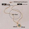 Vintage 304 Stainless Steel & Synthetic Turquoise Flower Pendant Necklaces with Crystal Rhinestone for Women LS-RQ4537-6
