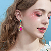 2 Pairs 2 Style Rhinestone Teardrop & Rectangle Dangle Stud Earrings EJEW-AN0002-98-5