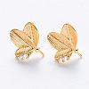 Brass Cubic Zirconia Stud Earring Findings KK-T049-11G-NF-2