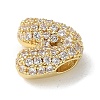 Brass Micro Pave Cubic Zirconia Beads KK-P290-61G-A-2