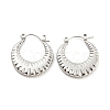 Non-Tarnish Texture Ring 304 Stainless Steel Hoop Earrings for Women EJEW-C067-07P-1