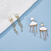 2 Pairs 2 Style Alloy Cloud Chandelier Earrings EJEW-FI0002-24-5