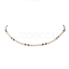 Natural Rose Quartz Faceted Round Beaded Necklaces NJEW-JN06430-03-2