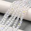 Transparent Electroplate Glass Beads Strands GLAA-F029-3mm-D13-4