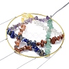 Brass Wire Wrapped Chakra Natural Gemstone Chips Hanging Ornaments AJEW-B028-01G-01-3